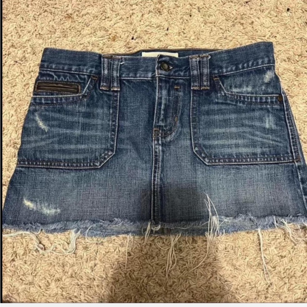 Abercrombie and Fitch denim distressed mini skirt